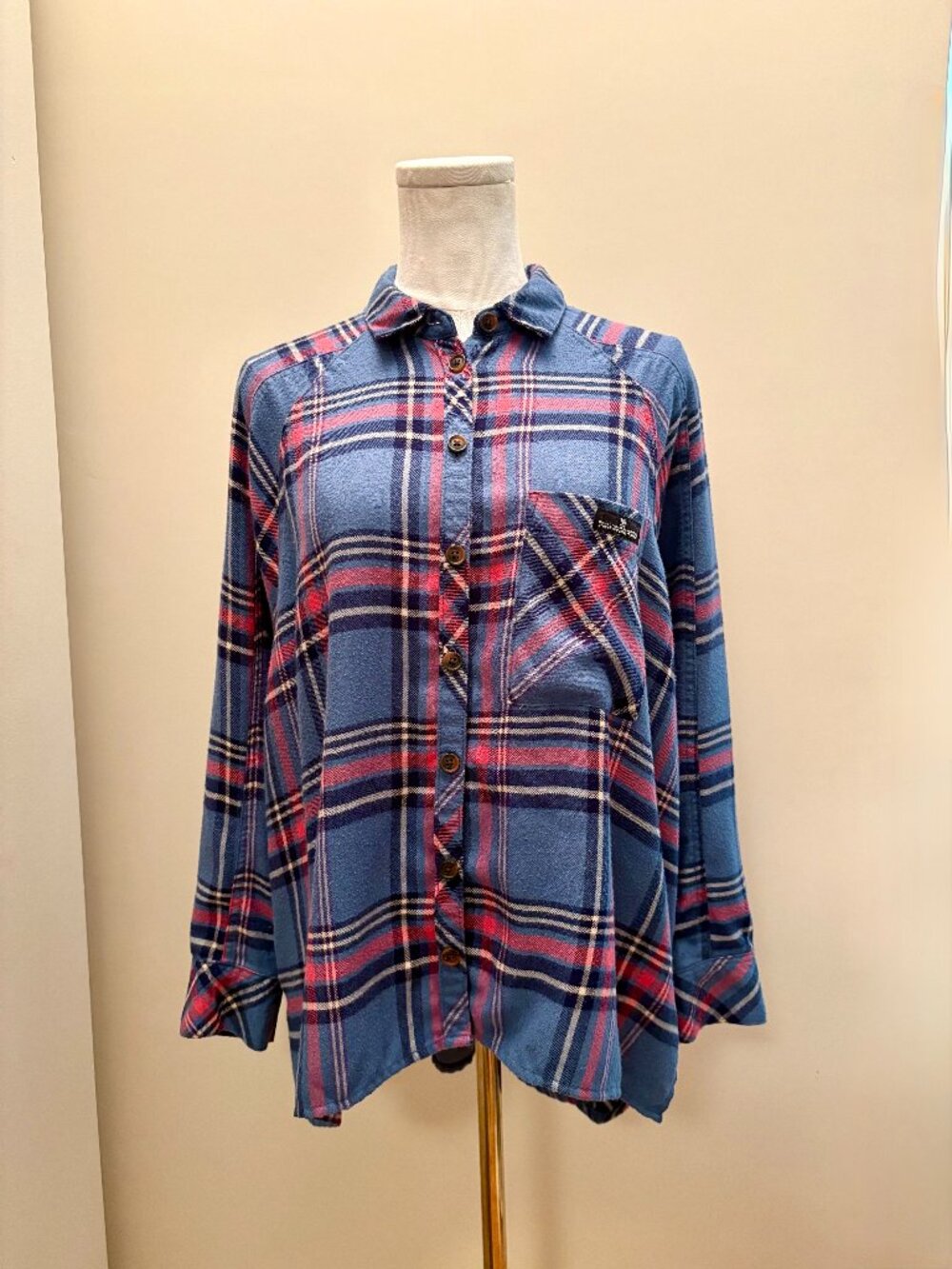 BDG Long-Sleeve Plaid Flannel Button-Down Shirt